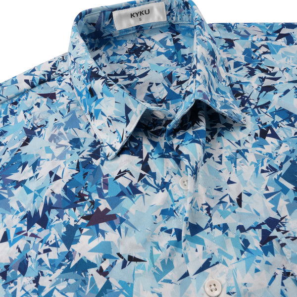 
Men's Fashion Casual Long Sleeve Polo Shirt with a Micro Print
                