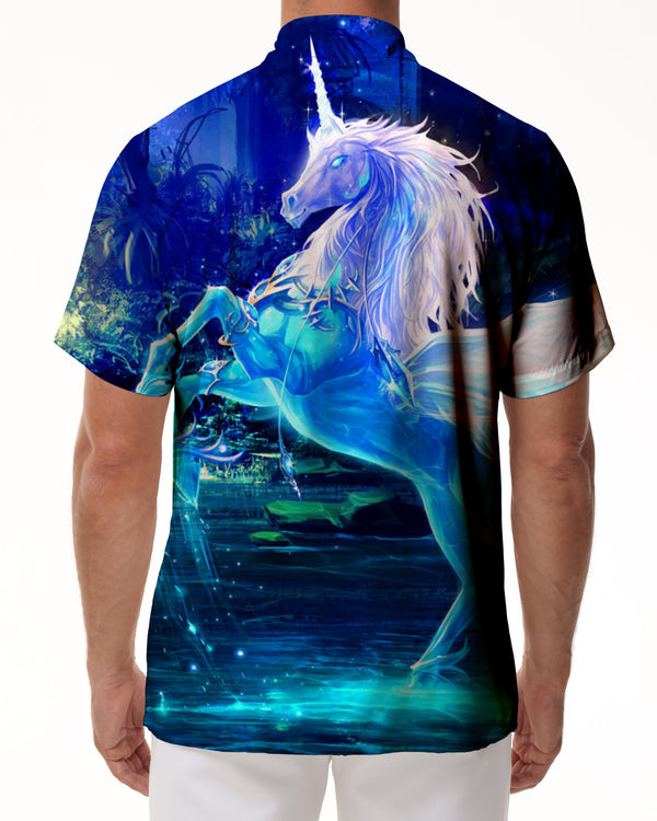 
Shiny Pegasus All Seasons Tropical Everyday Short Sleeve Men's Hawaiian Shirt Casual Button-Down Top for Loose Fit Travel
                