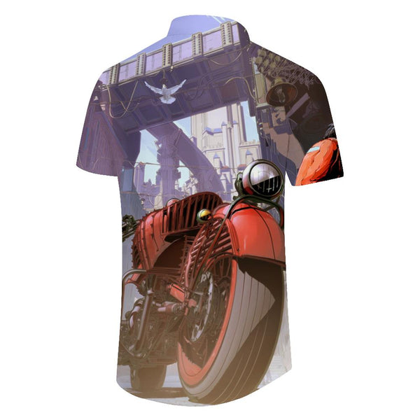 
Summer Men's Lapel Hawaiian Shirt Digital Printing Casual Fashion Short Sleeve Retro Funny Shirt Leisure Vacation
                