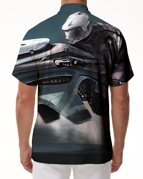 
Alien Fighter Car Polyester Short Sleeve Shirt Hawaiian Button Short Sleeve Shirt Loose Daily Vacation Travel Men's Shirt Short Sleeve
                