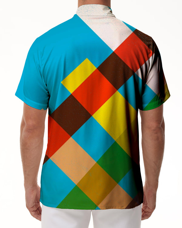 
Cuban Collar Casual Button-Down Short Sleeve Holiday Beach Shirt Men's Bohemian Psychedelic Shirt Colorful
                
