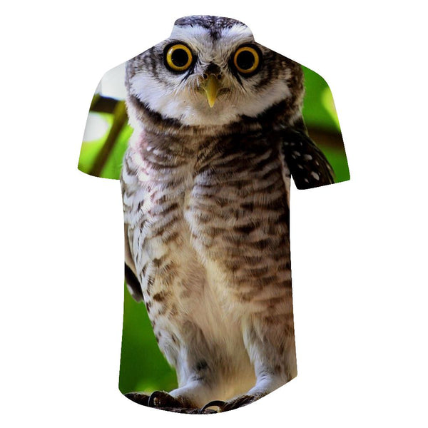 
Hawaiian Shirt Cute Owl Short Sleeve Shirts Summer Casual Beach Shirt Button Down Tropical Floral Shirt
                