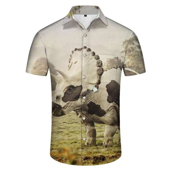 
Street Classic Men's Short Sleeve Hawaiian Shirt Printed Rocker Lapel Shirt Vintage Clothing
                
