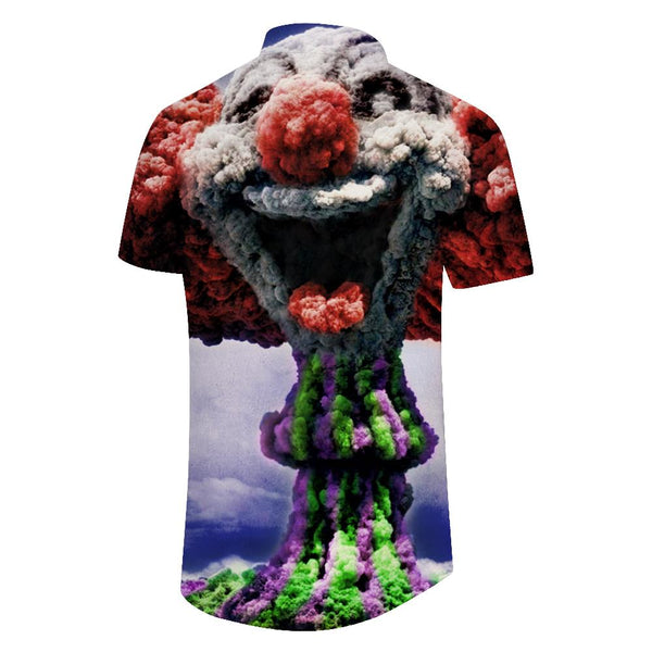 
Abstract explosion airflow personalized funny print pattern Hawaii outdoor walking men's casual short sleeve loose fishing
                