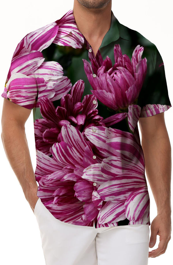 
Dahlia Hawaiian Tropical Four Seasons Button Lapel Pocket Men's Cuban Collar Short Sleeve Casual Button Shirt Holiday Beach Shirt Short Sleeve
                