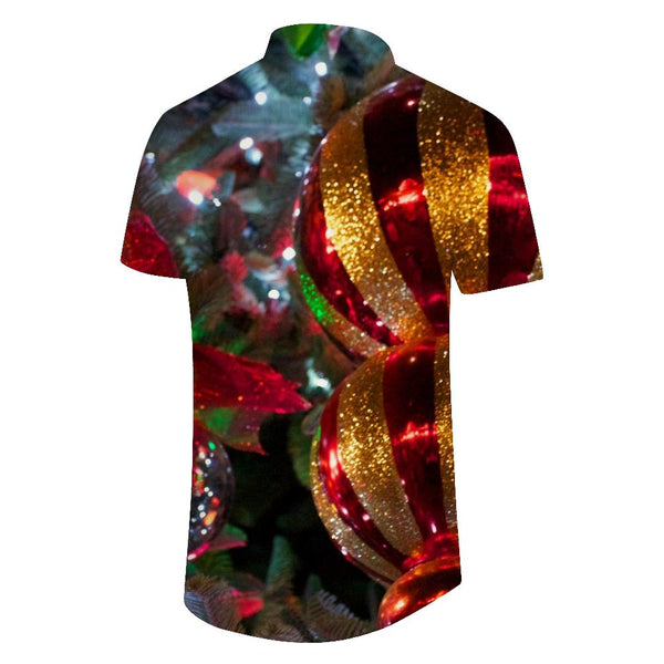 
Christmas 3D Printed Snowflake Casual Short Sleeve Loose Men's Fashion Personality Short Sleeve Shirt
                