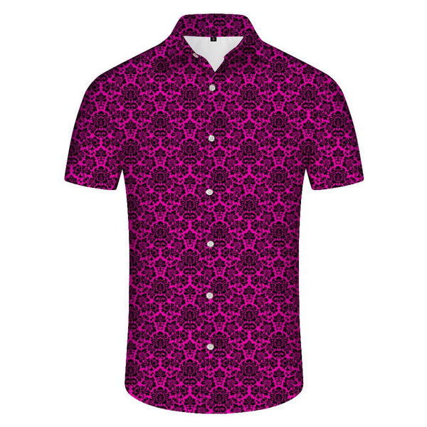 
Leopard Print Men's Short Sleeve Button-Up Fashionable Shirt Rainforest Four Seasons Summer Fashion Style Breathable Short Sleeve Shirt Hawaii
                