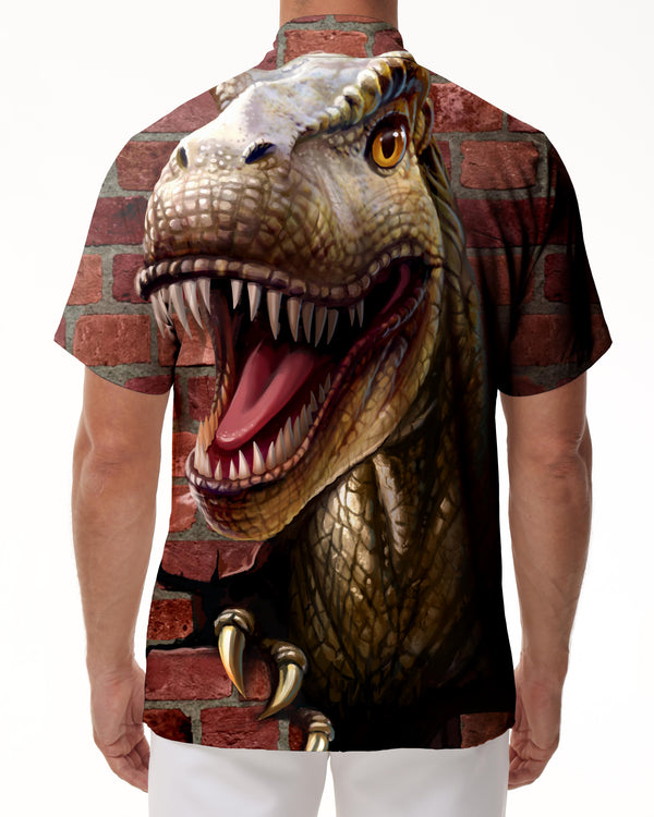 
Dinosaur Men's Fashion Shirt Regular Short Sleeve Button Shirt Casual Tropical Four Seasons Shirt
                
