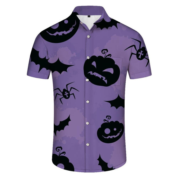 
Hawaiian Shirt Mens Casual Short Sleeve Halloween Beach Tropical Summer Casual Button Shirt Short Sleeve Purple
                