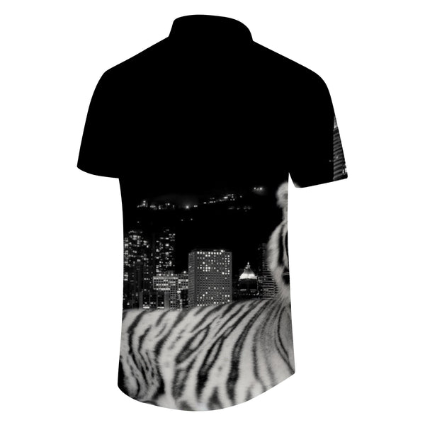 
Black Night Animal Shirt Tropical Hawaiian Vacation Beach Clothing Men's Daily Street Short Sleeve 3D Digital Printing Pattern
                