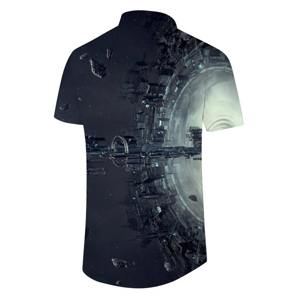 
Ancient Greek high-tech architectural culture planet casual regular short-sleeved men's style
                