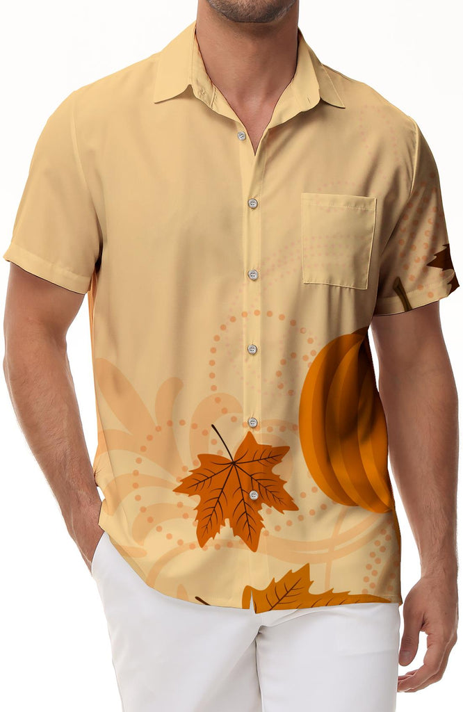 Men's Thanksgiving Hawaiian Shirt Graphic Casual Button Short Sleeve Shirt Fun Party Beach Shirt