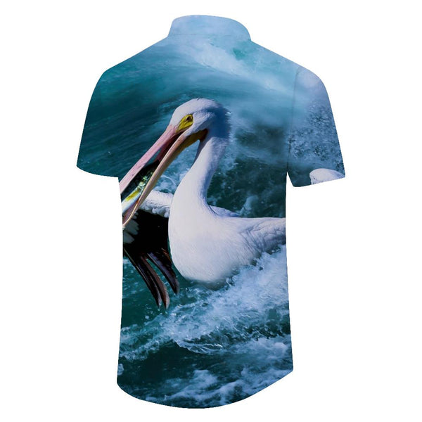 
pelican bird blues EAS available me NS Hawaiian shirt short sleeves button down summer beach casual shirts
                