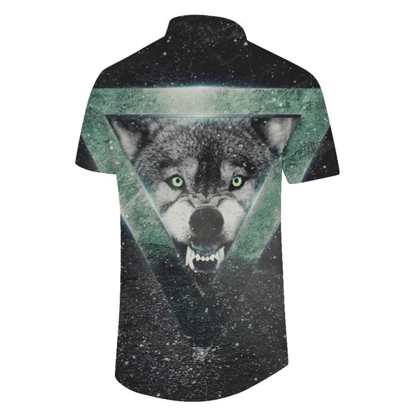 
Wild Wolf Hawaiian Shirt Beach Men's Short Sleeve Button Shirt Loose Lapel Pocket Short Sleeve Shirt Polyester
                