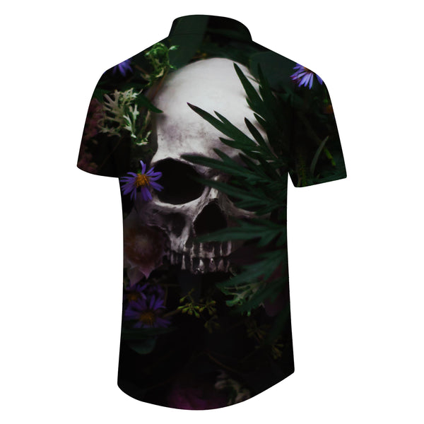 
Beach New Men's Shirt Hawaiian Button Casual Skull Pattern Costume Short Sleeve Shirt
                