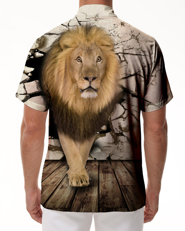 
Lion King Fashion Men's Shirt Short Sleeve Four Seasons Hawaiian Button Lapel Outdoor Home Party Clothing
                