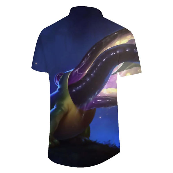
Dark Parasitic Frog Fashion Men's Summer Everyday Fishing Short Sleeve Hawaiian Button Lapel Pocket Shirt Casual Work
                