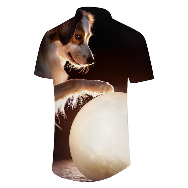 
Dog Animal Pet Paw Men's Casual Comfortable Breathable Short Sleeve Shirt Lapel Hawaiian Short Sleeve Shirt Summer Seaside Essential
                