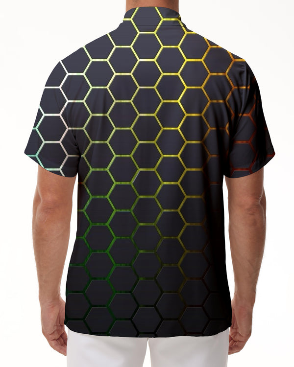 
Fish Fillet Abstract Hawaiian Casual Men's Button Print Short Sleeve Beachwear Geometric Shirt Black
                