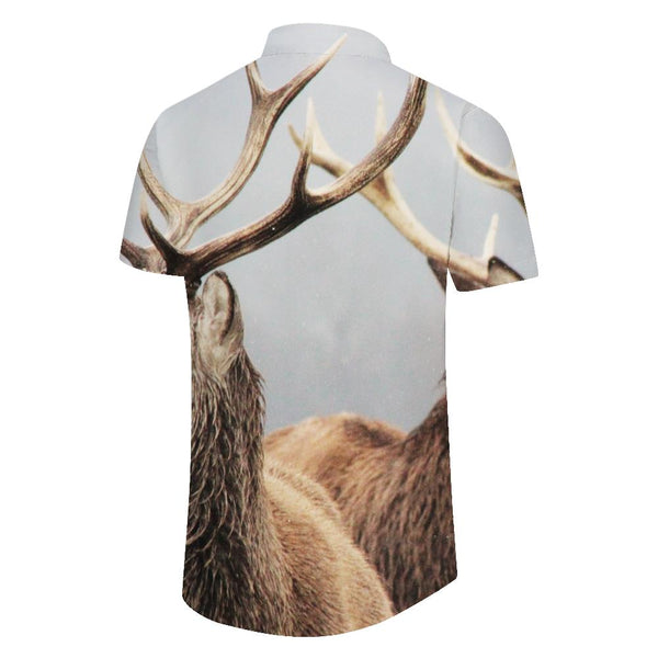 
Smart Deer Beach Seaside Tops Men's Short Sleeve Hawaiian Print Shirt Summer Beach Button Shirt Short Sleeve
                