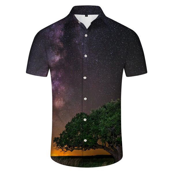 
China men's beach shirts men's summer fashion tops shirts seaside casual beach print shirts elegant breathable
                