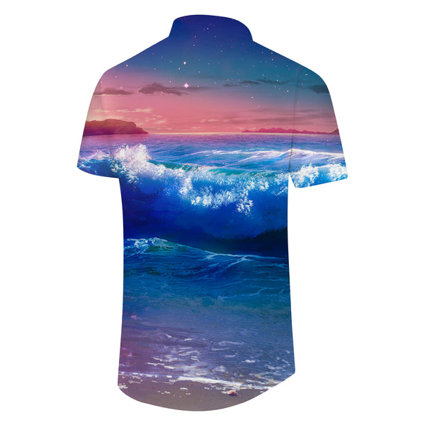 
Sunset Summer Ocean Men's Short Sleeve Casual Shirt Print Hawaiian Lapel Button Clothing
                