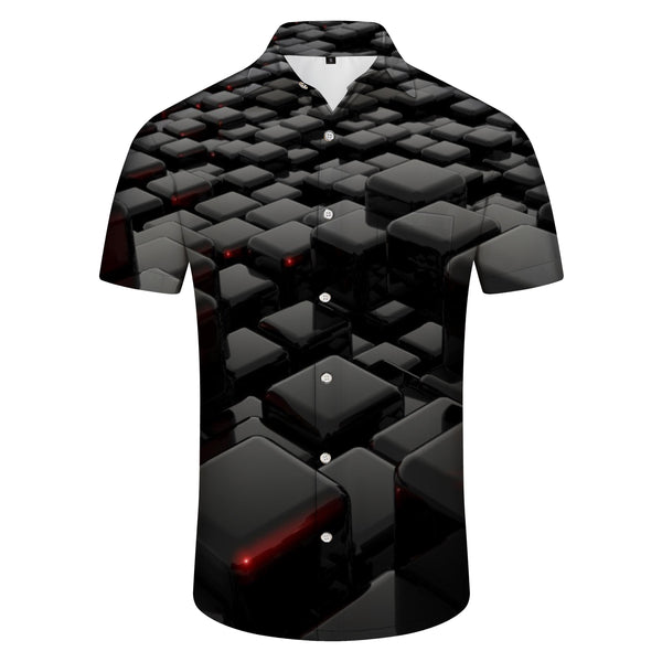 
Keyboard Black Teen Everyday Tropical Hawaiian Abstract Geometric Print Beachwear Short Sleeve Shirt Button Clothes
                