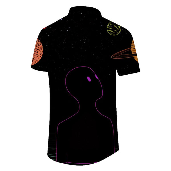 
Short Sleeve Black Abstract Cartoon Outer Space Shirt Mens Retro Casual Button Down Hawaiian Button Down Everyday Fishing Party Beach Shirt
                