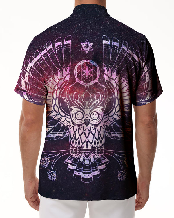 
Premium Print Pattern Owl Mandala Shirt Short Sleeve Lapel Pocket Casual Fashion Short Sleeve Shirt Men
                