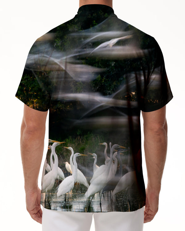 
Printed Short White Goose Button Mens Casual Style Floral Shirt Beach Hawaiian Summer Tops
                