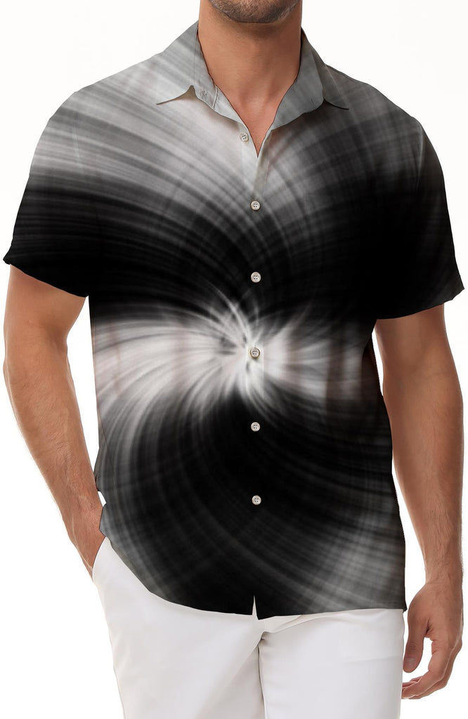 Men's Digital Printed Fashion Button Shirt Printed Casual Short Sleeve Beach Party Shirt