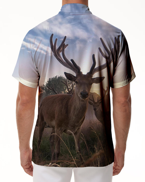 
Wildlife Deer Mens Style Vintage Collar Shirt Casual Button Shirt Short Sleeve Vacation Beach
                