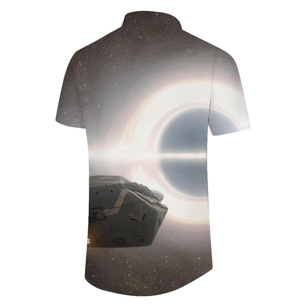 
Spaceship Shirt Vacation Button-Down Shirt Fun Print Printed Shirt Top
                