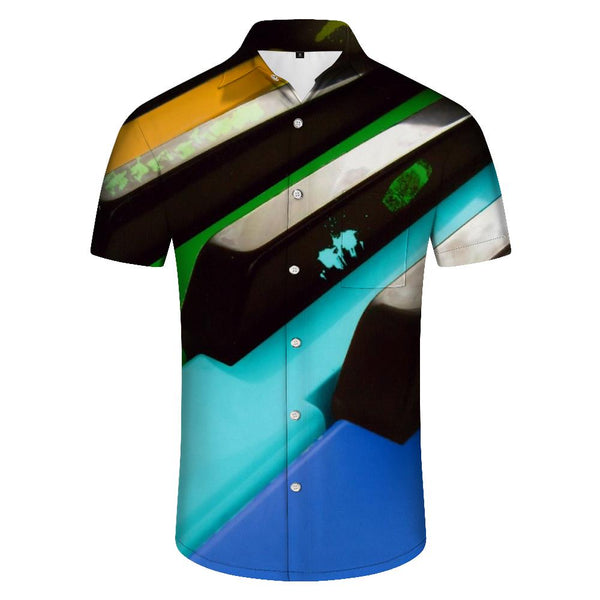 
Qinjia Steel Fashion Loose Casual Men's Casual Loose Short Sleeve Shirt Music Funny Keyboard Hawaiian Tropical Four Seasons Short Sleeve Shirt Polyester
                