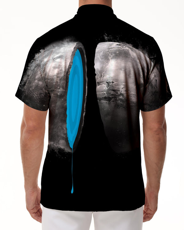 
Round Chocolate Abstract Printed Casual Shirt Summer Loose Thin Short Sleeve Shirt Gray Trendy Lapel Shirt Beach
                