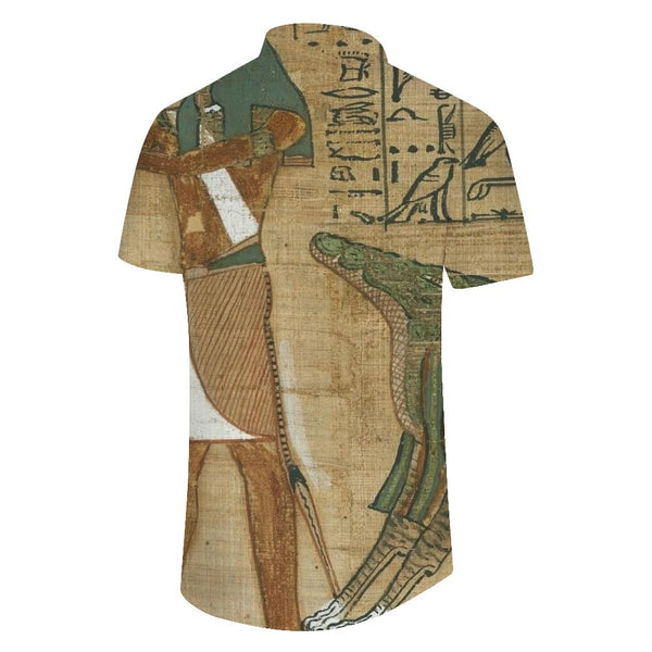 
Men's Ancient Egypt Pattern Button Down Dress Shirt Summer Casual Short Sleeve Shirt Suitable for Office Travel Beach
                