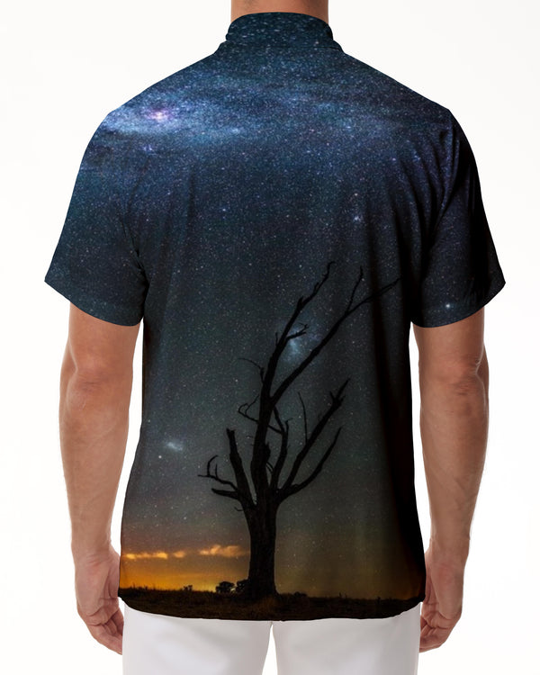 
Night Star Tree Men's Casual Button Hawaiian Short Shirt Short Sleeve Pockets Suitable for Daily Outdoor Leisure
                