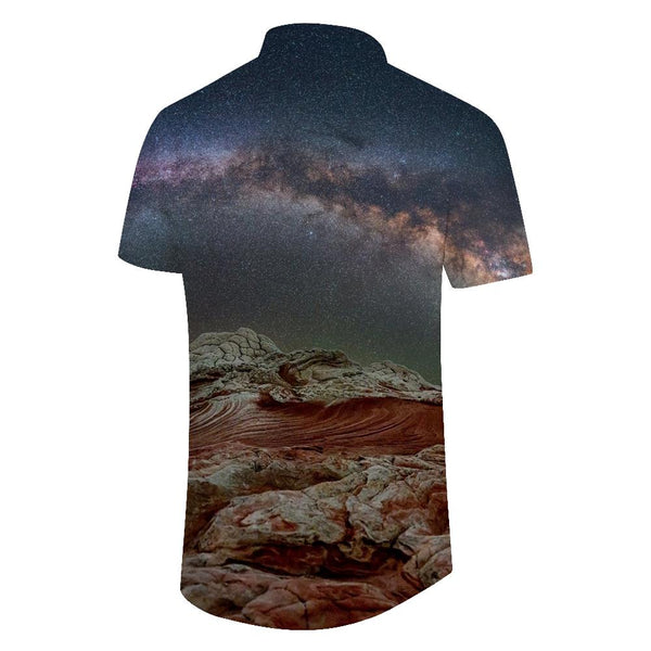 
Vintage beachwear stars Hawaiian shirt trendy night sky outer space men casual button up tropical summer outfit for men
                