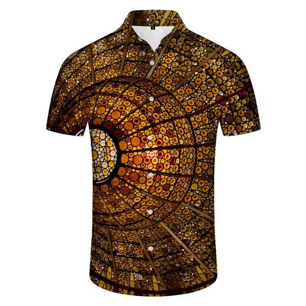 
Art lamp print men's fashion everyday street shirt pattern flower hawaiian tropical four seasons button pocket lapel 3d digital print pattern
                