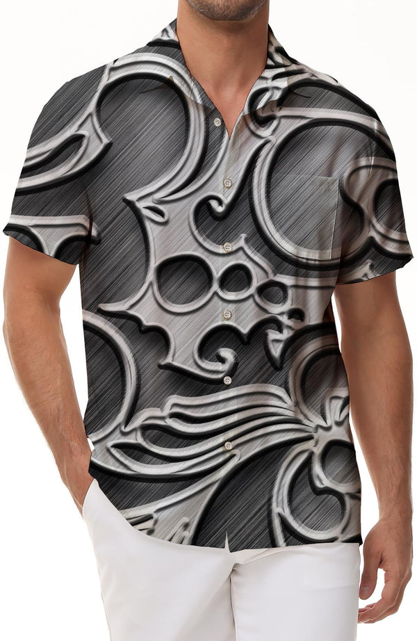 HD abstract 3d print pattern tropical Hawaiian shirt men's Chinese casual short sleeve beach walk