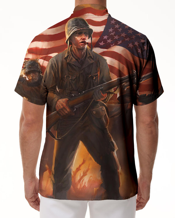 
War World War II American anime version 3D printing pattern men's casual short-sleeved shirt Hawaiian four seasons short-sleeved shirt tropical
                