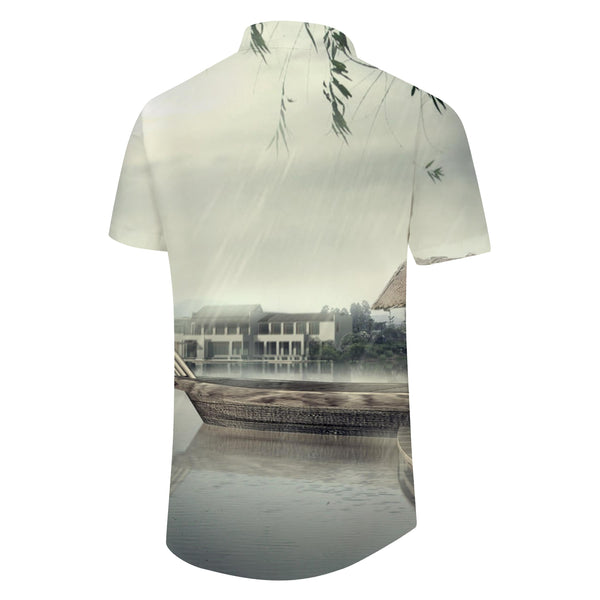 
Jiangnan Retro Men's Short Sleeve Shirt Chinese Style Men's Tops Loose Casual Short Sleeve
                