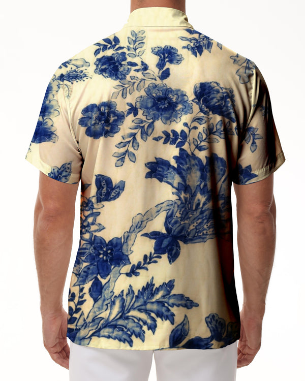 
Bright Flowers Regular Style Fashion Breathable Comfort Retro Party Shirt Men's Button Short Sleeve Shirt Fashion Print Casual
                