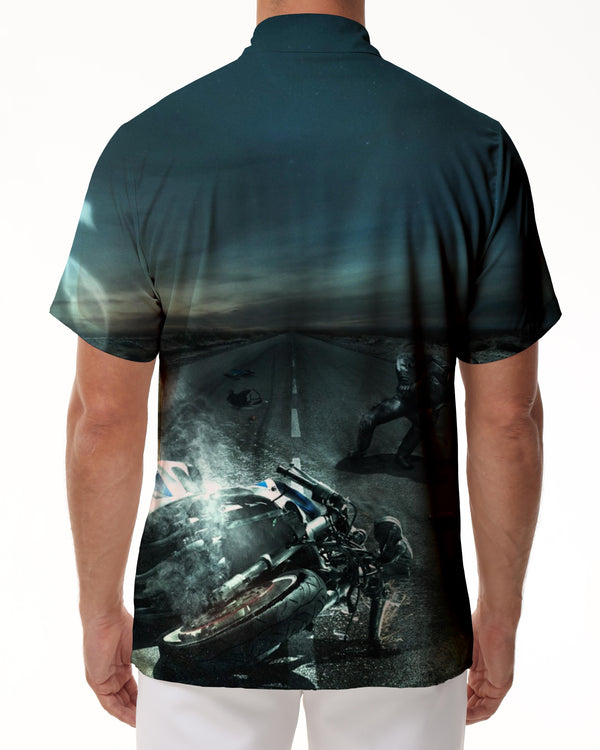 
Retro Motorcycle Print Men's Short Sleeve Shirt Mechanic Short Sleeve Cyberpunk 3d Sports Leisure Outdoor Tops
                