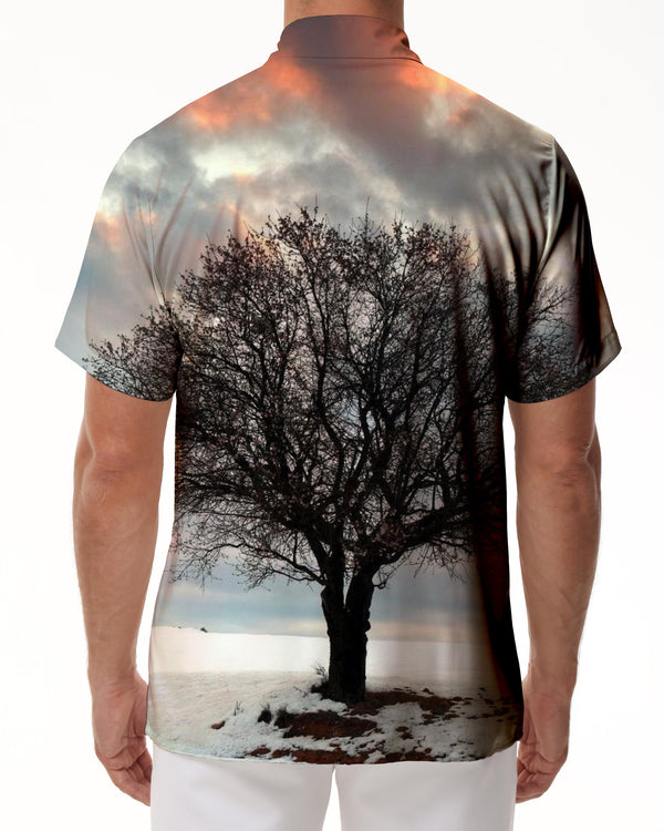 
Tree of Life Fashion Fun Button Casual Hawaiian Tropical Fashion Breathable Men's Lapel Short Sleeve Shirt Pocket
                
