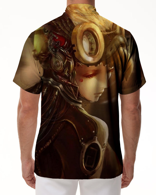 
3D printed pattern button-down Hawaiian tropical beach seaside lapel pocket short-sleeved shirt men's casual fashion comfortable breathable shirt
                