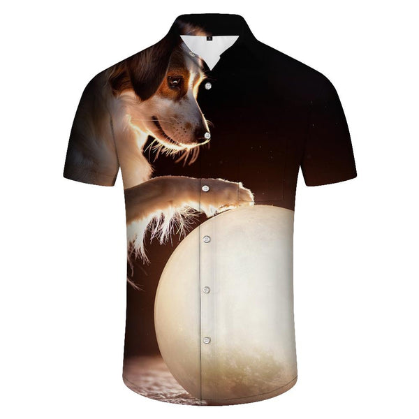 
Dog Animal Pet Paw Men's Casual Comfortable Breathable Short Sleeve Shirt Lapel Hawaiian Short Sleeve Shirt Summer Seaside Essential
                