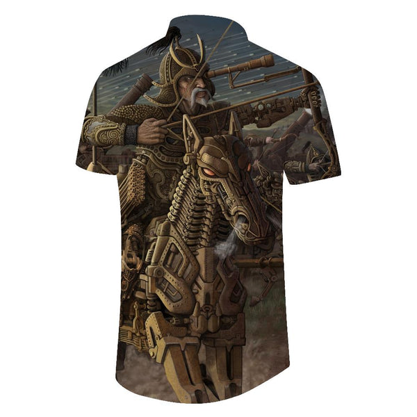 
Samurai Warrior Hawaiian Shirt Men's Samurai Universal Armor Men's Hawaiian Button Short Sleeve
                
