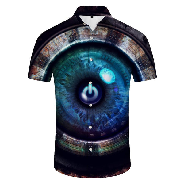 
Retro fun eyes 3d printing men's funny short-sleeved street personality casual loose sports shirt short-sleeved round neck large size summer tops
                