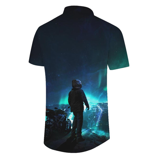 
European and American casual short-sleeved shirts fashion trend men's casual shirts short-sleeved button shirts retro tropical four seasons Hawaiian beach clothing
                